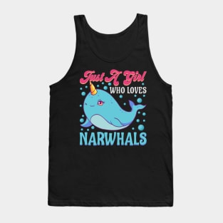 Cute Just A Girl Who Loves Narwhals Tank Top